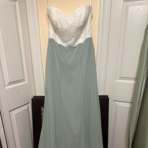 Dessy Social 8162 Bridesmaid Gown with Lace Bodice